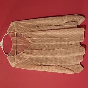 Old Navy Pink Sheer Peasant Style Button Down Shirt sz L